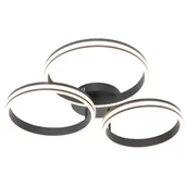 Oprawy, klosze i abażury - QAZQA Lampa sufitowa czarna z 3-stopniowym ściemnianiem LED 3-punktowa - Navara - miniaturka - grafika 1