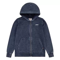 Bluzy dla chłopców - Levi's Chłopięca bluza z kapturem z logo Lvb Indigo na zamek błyskawiczny 9ej188, Z niebieskiego, 14 Lat - miniaturka - grafika 1