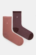 Skarpetki damskie - Calvin Klein skarpetki 2-pack damskie kolor różowy 701230617 - miniaturka - grafika 1
