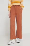 Spodnie damskie - Billabong spodnie bawełniane kolor brązowy szerokie high waist EBJNP00114 - miniaturka - grafika 1