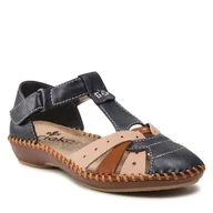 Sandały damskie - Sandały Rieker M1655-14 Granatowy - miniaturka - grafika 1