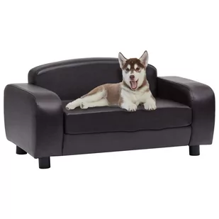 Vidaxl Sofa dla psa, brązowa, 80x50x40 cm, sztuczna skóra - Legowiska dla psów - miniaturka - grafika 1