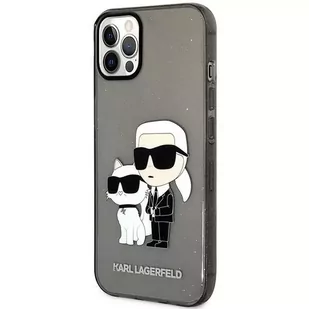 Etui ochronne na telefon Karl Lagerfeld KLHCP12MHNKCTGK do Apple iPhone 12 /12 Pro 6,1" czarny/black hardcase Gliter Karl&Choupette - Etui i futerały do telefonów - miniaturka - grafika 2