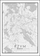 Plakaty - Galeria Plakatu, Plakat, Rzym Mapa Czarno Biała, 42x59,4 cm - miniaturka - grafika 1