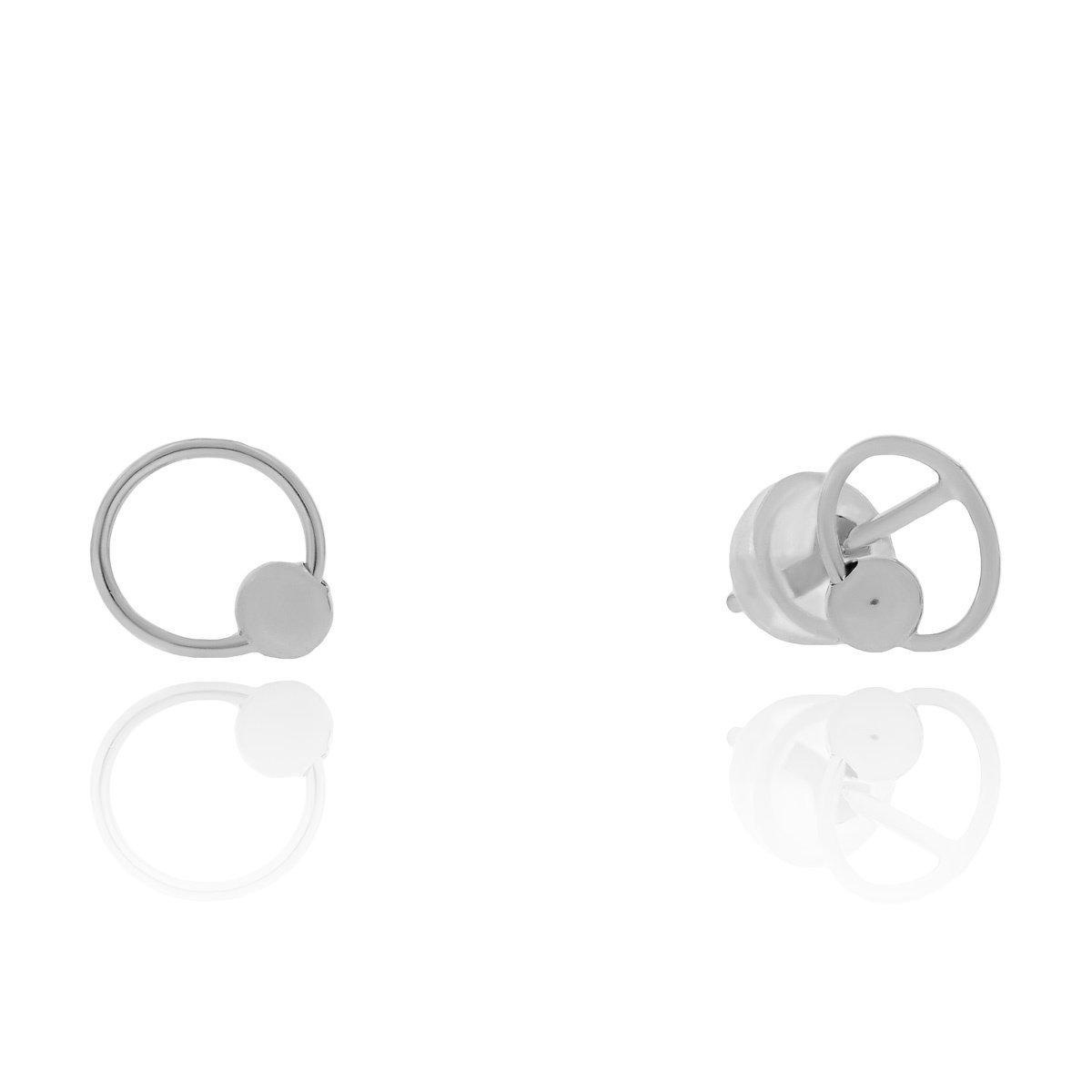 Srebrne kolczyki okrągłe z kuleczką sztyfty pr. 925