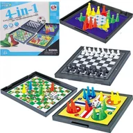 Zabawki zręcznościowe - Swede ZESTAW GIER PLANSZOWYCH MAGNETYCZNYCH 3W1 PODRÓŻNE SZACHY CHIŃCZYK DRABINKI HALMA - miniaturka - grafika 1