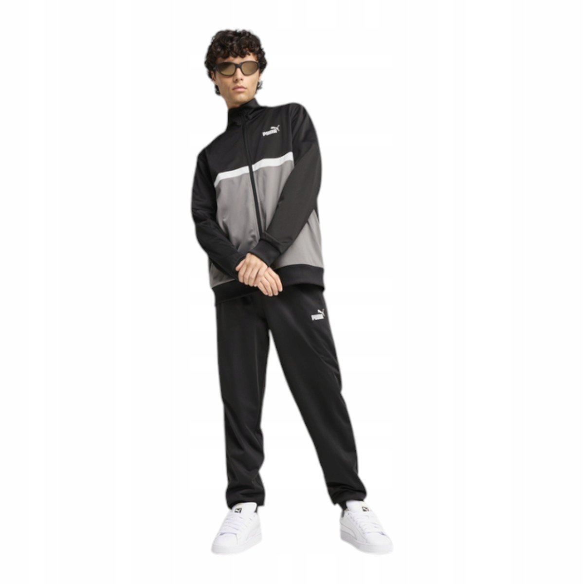 PUMA MĘSKI DRES KOMPLETNY POLY COLORBLOCK SUIT CZARNY r.S