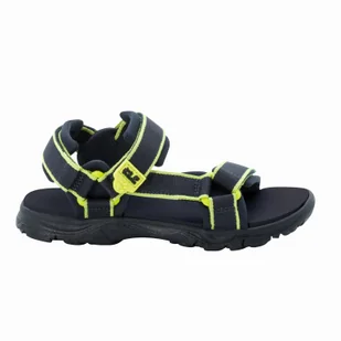 Sandały dziecięce Jack Wolfskin SEVEN SEAS 3 K blue / lime - 35 - Buty dla dziewczynek - miniaturka - grafika 1