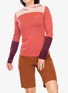 Bluza z kapturem damska Vaude Tremalzo LS Shirt - brick - Bluzy sportowe damskie - miniaturka - grafika 1