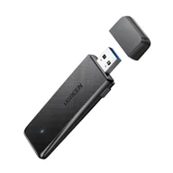 Karty sieciowe - Ugreen zewnętrzna bezprzewodowa karta sieciowa USB 2,4GHz 400Mbps / 5GHz 900Mbps czarny (50340 CM492) - miniaturka - grafika 1