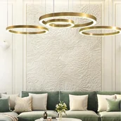 Lampy sufitowe - step into design Lampa wisząca CIRCLE 60+80+80 LED MOSIĄDZ NA 1 PODSUFITCE Step Into Design ST-8848-60+80+80 brass - miniaturka - grafika 1