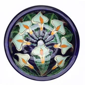Umywalki - Meksykańska umywalka ceramiczna wpuszczana w blat Calia – duża okrągła umywalka łazienkowa 43 x 13 cm Umywalka dekoracyjna - miniaturka - grafika 1