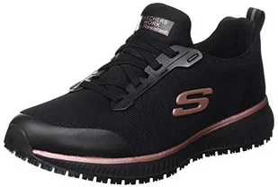 Skechers Damskie sneakersy Squad Sr, Czarna płaska dzianina różowe złoto wykończenie, 38 EU - Sneakersy damskie - miniaturka - grafika 1