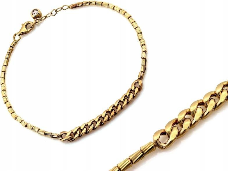 Elegancka złota bransoletka 585 z łączonych łańcuszków rozmiar 19 14kt