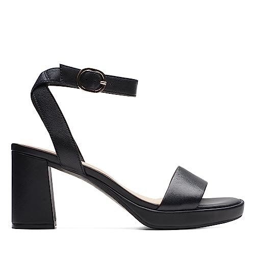 Clarks Damskie czółenka Ambyrlyn, Czarna skóra, 39.5 EU