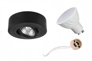 Oprawa H29 Natynkowa halogenowa TUBA RUCHOMA CZARNA + GU10 5W WW - Lampy pozostałe - miniaturka - grafika 1