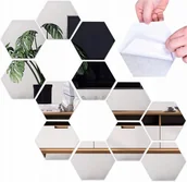 Lustra - Lustro Samoprzylepne Naklejka Ścienna Heksagon 12X - miniaturka - grafika 1