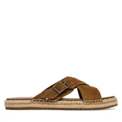 Espadryle męskie - Espadryle Tommy Hilfiger Buckle Flexible Sandals FM0FM05772 Brązowy - miniaturka - grafika 1