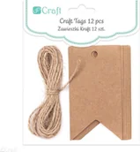 Zabawki kreatywne - DP Craft Zawieszki kraft ze sznurkiem DPCRAFT baner 12szt. Dalprint - miniaturka - grafika 1