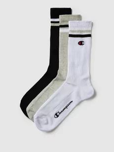 Skarpety z paskami w kontrastowym kolorze w zestawie 3 szt. model ‘Crew Socks’ - Skarpetki męskie - miniaturka - grafika 1