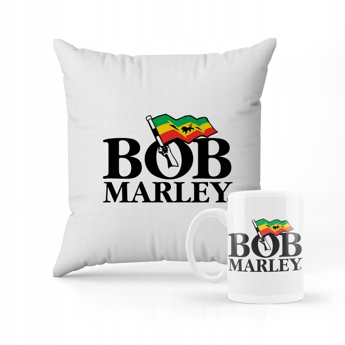 ZESTAW PODUSZKA + KUBEK Prezent Bob Marley + IMIĘ