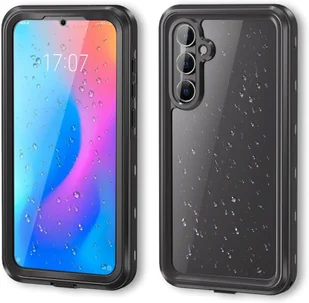 Etui wodoodporne pancerne do Samsung Galaxy A55 5G, przezroczyste z czarną ramką - Etui i futerały do telefonów - miniaturka - grafika 1