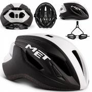 Kaski rowerowe - Modi MET Strale szosowy M czarno-biały matowy - miniaturka - grafika 1
