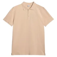 Koszulki sportowe męskie - Koszulka męska 4F Polo Shirt M555 Rozmiar: L / Kolor: beżowy - miniaturka - grafika 1