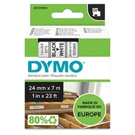 Etykiety do drukarek - DYMO Etykiety D1 samoprzylepne (czarny druk na białym tle, 24 mm x 7 m, do drukarek etykiet marki Menader, autentyczny produkt) - miniaturka - grafika 1