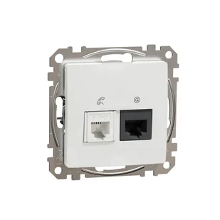 Schneider Gniazdo internetowo-telefoniczne (RJ45 kat.5e UTP + RJ11) SEDNA Design & Elements biały - Gniazdka elektryczne - miniaturka - grafika 1