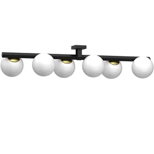 Czarna listwa ze złotymi dodatkami, białe kule LX 4630 z serii IDRIS - Lampy sufitowe - miniaturka - grafika 1