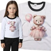 Piżamy dla dziewczynek - Piżama dziecięca Miś W Różowej Sukience Różowy Balonik Dzień Misia 86/92 - VoloDonum - miniaturka - grafika 1