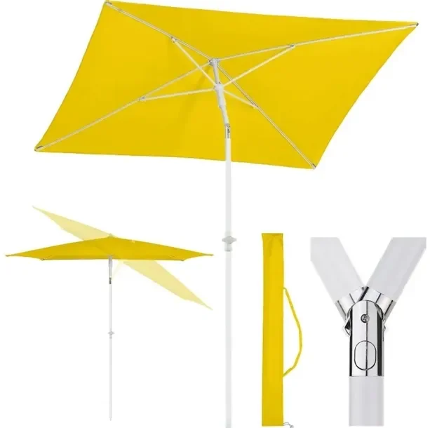 Parasol Przeciwsłoneczny Żółty Na Ogród Balkon Taras 180 X 125 Cm