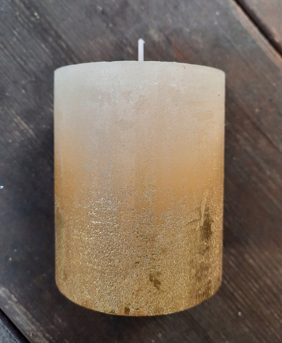 Świeca walec rustico kremowozłota 68 x 80 mm Geis