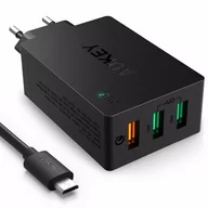 Ładowarki do telefonów - Aukey adowarka sieciowa PA-T14 3x USB - miniaturka - grafika 1