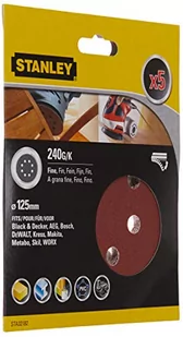 Stanley KRĄŻEK ŚCIERNY 5 SZT 125 MM P240 STA32182 STA32182-XJ - Materiały ścierne - miniaturka - grafika 1
