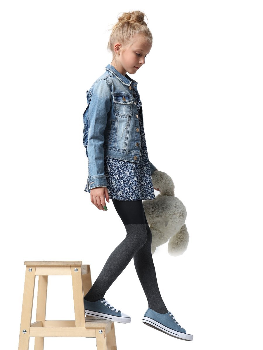 Rajstopy dziecięce mikrofibra czarne z odcięciem 60 DEN 140-146 YOCLUB