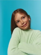 Swetry dla dziewczynek - Reserved - Puszysty sweter - jasnozielony - miniaturka - grafika 1