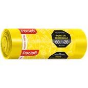 Worki na śmieci - Paclan, worki do segregacji, plastik, żółte, 60 l x 20 sztuk - miniaturka - grafika 1
