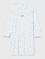 Piżamy damskie - Marlon Damska koszula nocna z dzianiny Emmie 100 cm z nadrukiem bawełniana koszula nocna, Ocean Blue, 8-10, Błękitny ocean - miniaturka - grafika 1