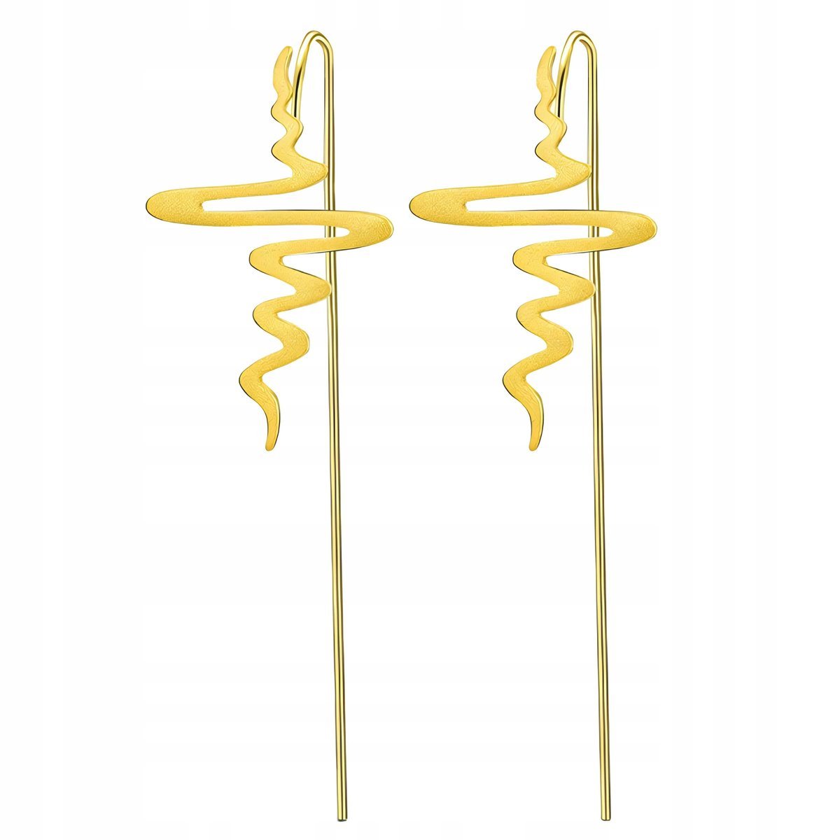 Kolczyki Złote Kolczyki Wiszące Bicie Serca Srebro 925 Kolczyki Trusky