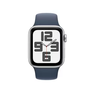 Apple Watch SE GPS Koperta 40mm z Aluminium w kolorze Srebrnym z Paskiem sportowym w kolorze Sztormowego błękitu - rozmiar S/M - Outlet - Elektronika OUTLET - miniaturka - grafika 1