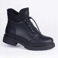 Botki damskie - Botki śniegowce damskie GOODIN GD-LH-2008 ściągacz ocieplane czarne 36 - miniaturka - grafika 1