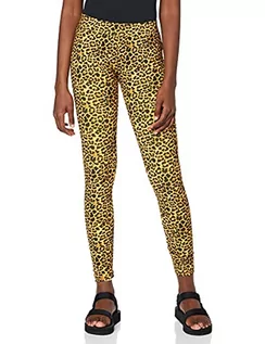 Legginsy - Urban Classics Damskie legginsy do jogi z nadrukiem zwierzęcym, długie spodnie streetwearowe i sportowe ze wzorem sierści zwierzęcej, Leo, XXL - grafika 1