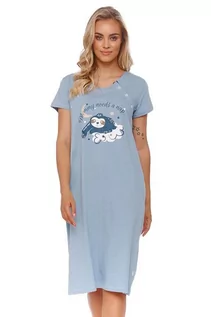 Odzież ciążowa - Koszula nocna Leniwiec niebieska XL - grafika 1