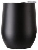 Kubki termiczne - Kubek termiczny do picia yerba mate kawy herbaty z zamykaną pokrywką czarny 350ml - miniaturka - grafika 1