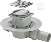 Odwodnienia, kanały i akcesoria - Odpływ łazienkowy, kratka Advantix, kompletny zestaw, do instalacji standardowej DN 50 stal szlachetna/szary - miniaturka - grafika 1