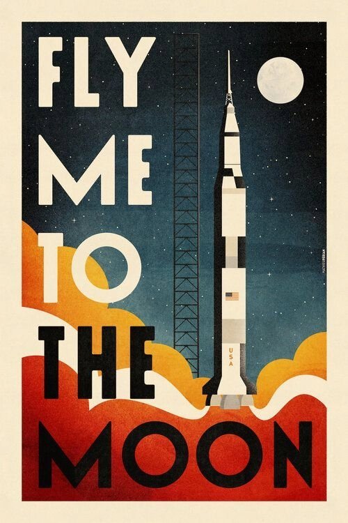 PODKŁADKA POD MYSZ Z Nadrukiem 22x18 cm Fly Me To The Moon Tekst Prezent