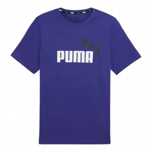 PUMA KOSZULKA MĘSKA T-SHIRT ESS+2 COL LOGO TEE FIOLETOWA r.M - Koszulki męskie - miniaturka - grafika 1