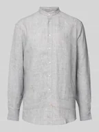 Koszule męskie - Koszula lniana o kroju regular fit ze stójką - miniaturka - grafika 1